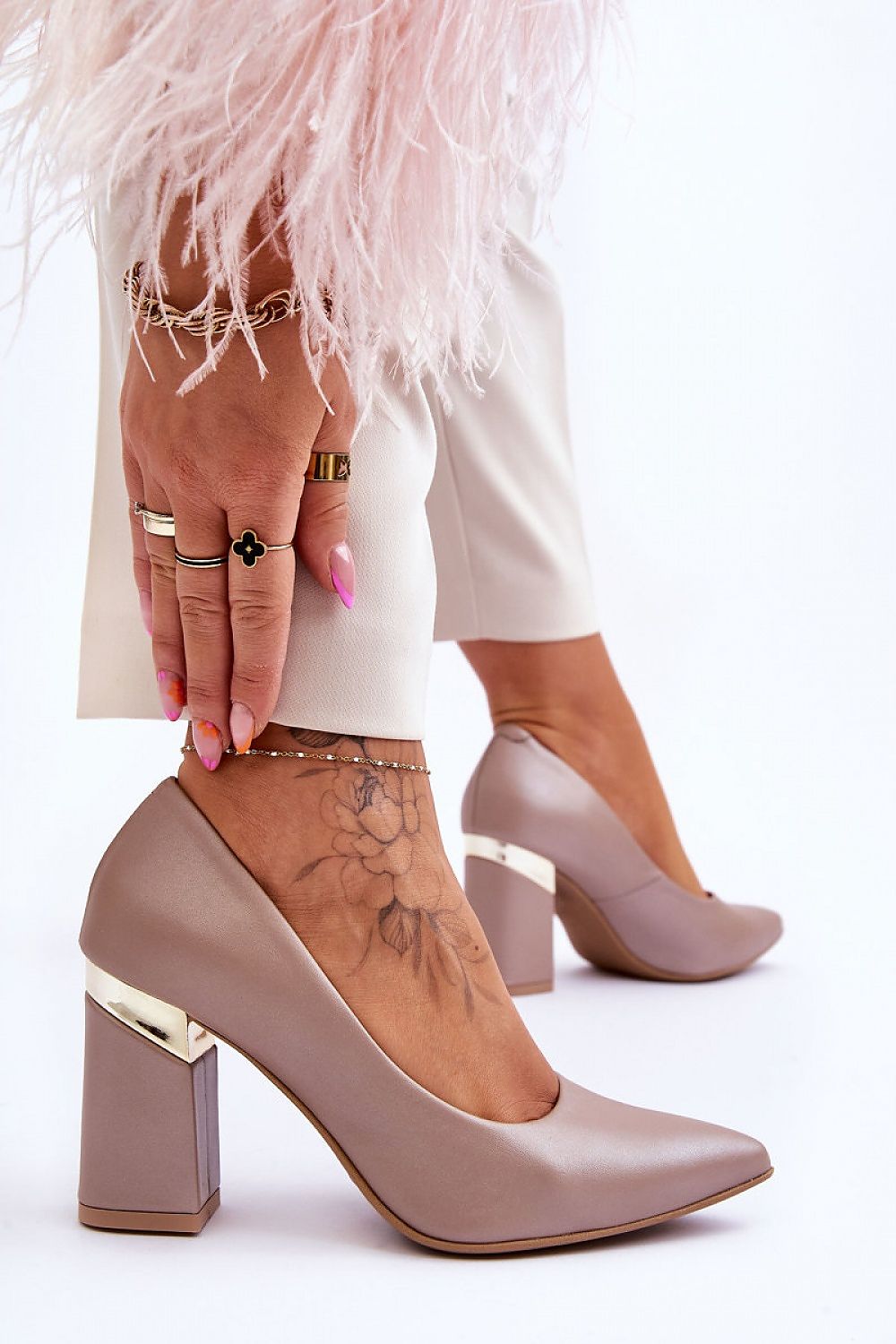 Pumps roze met hoge hak