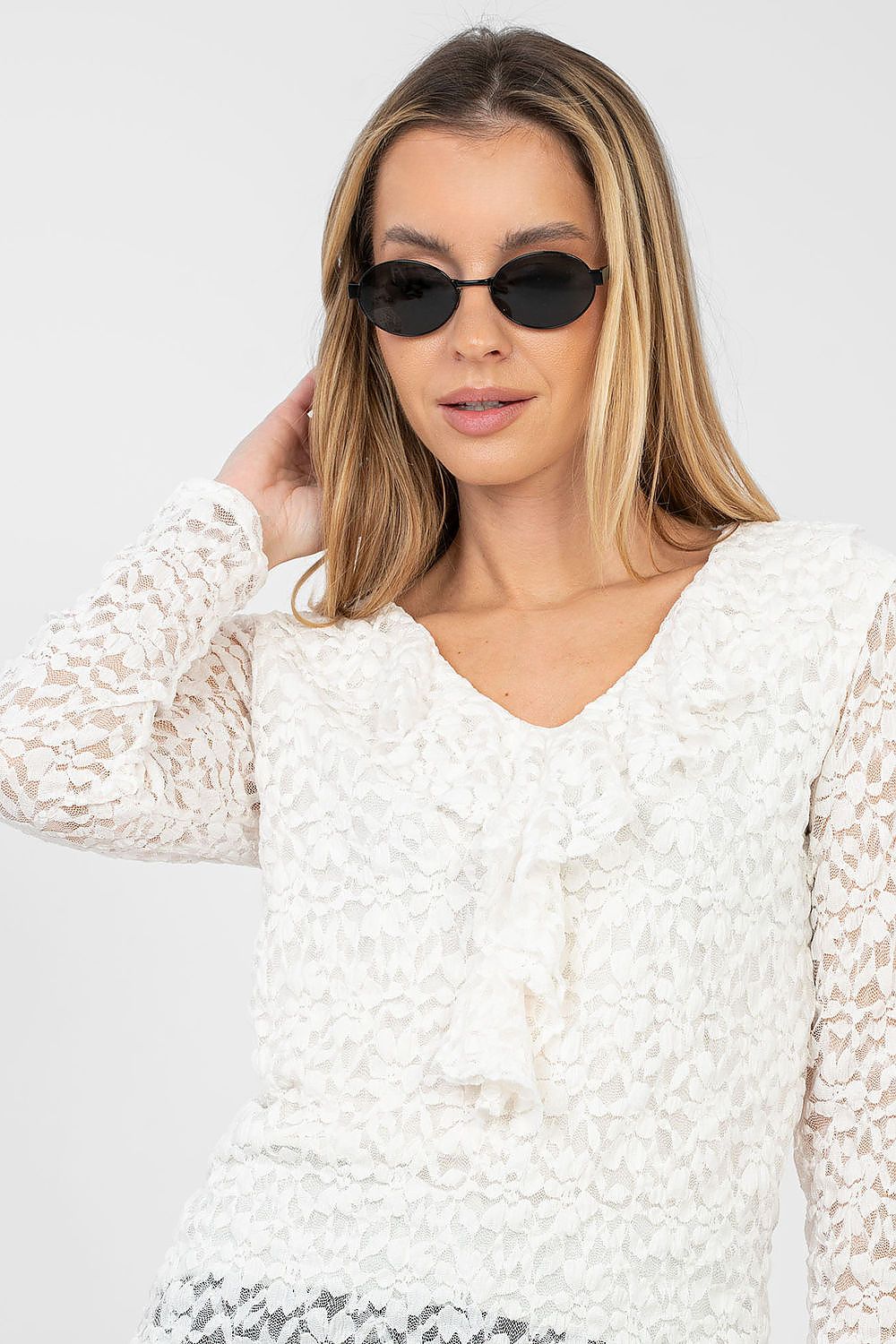  Kanten blouse model 223842 Rue Paris 