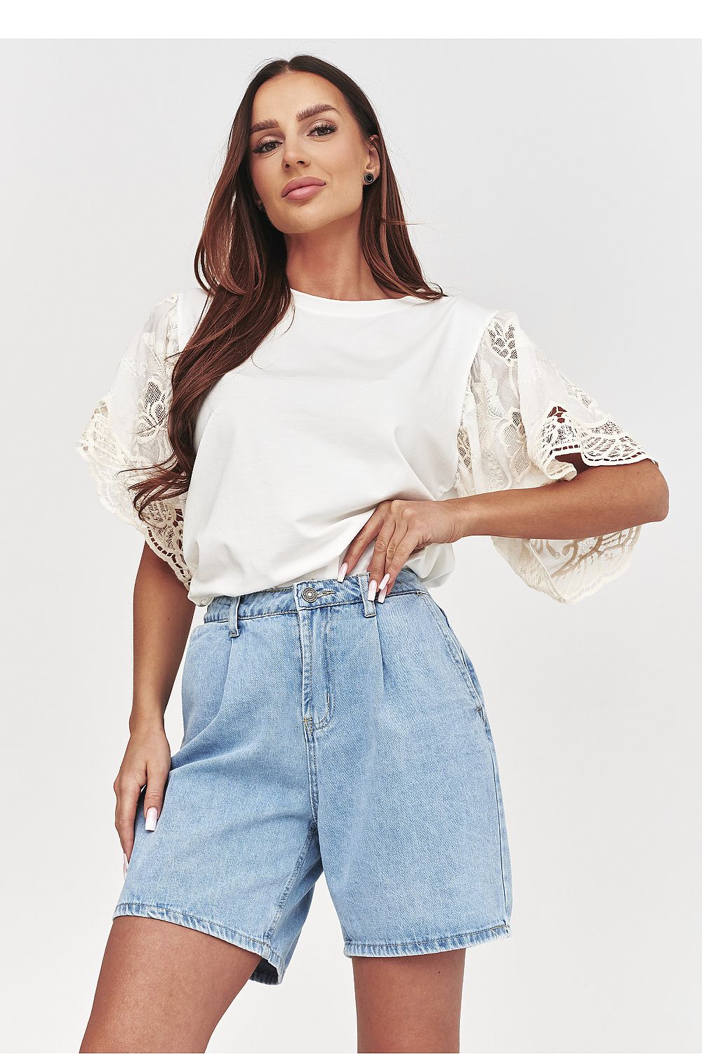  Jeans shorts model 228315 Makadamia 