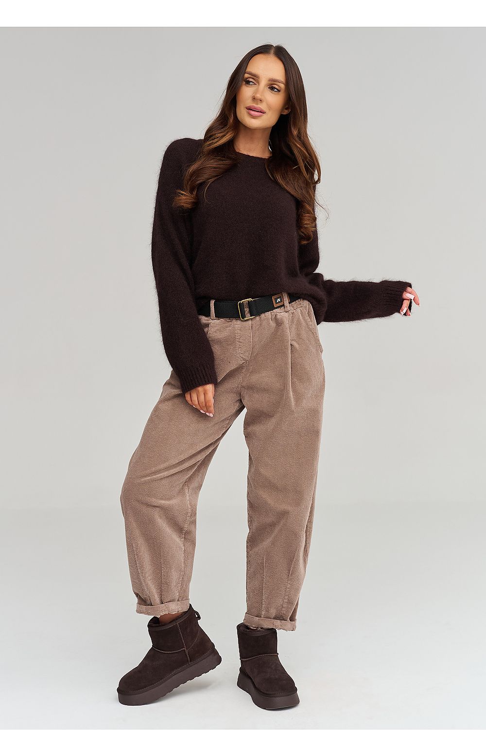  corduroy broek model 232015 Makadamia 