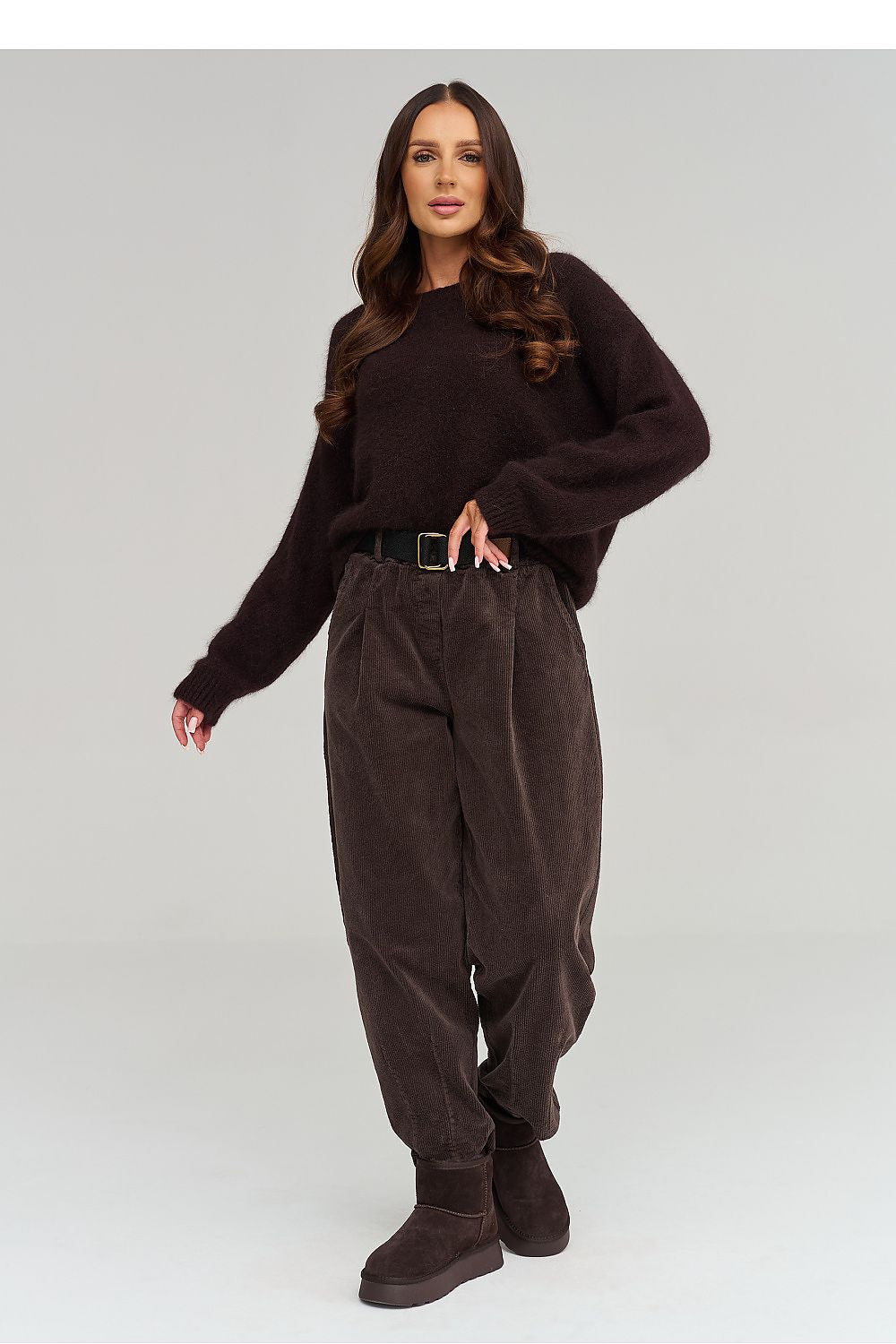  corduroy broek model 232016 Makadamia 