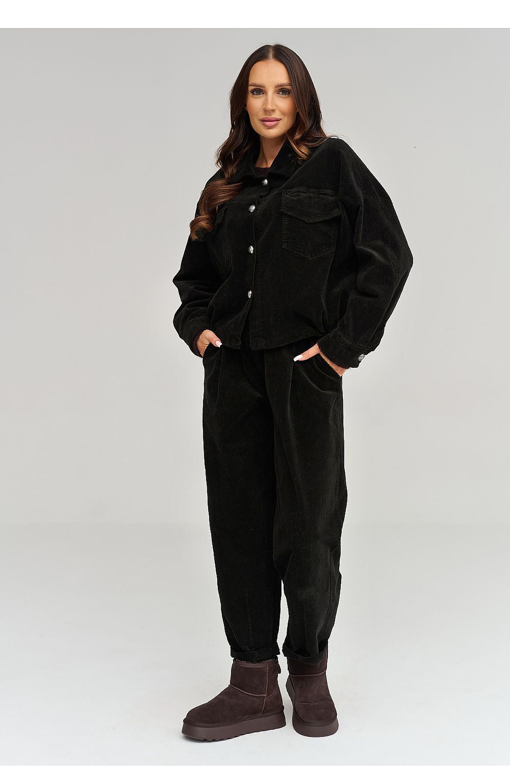  corduroy broek model 232017 Makadamia 